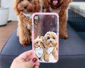 Custom dog phone case, Custom pet illustrated phone case, Dog iPhone case, Pet iPhone case, Pet lovers gift, Dog owner gift, Classic