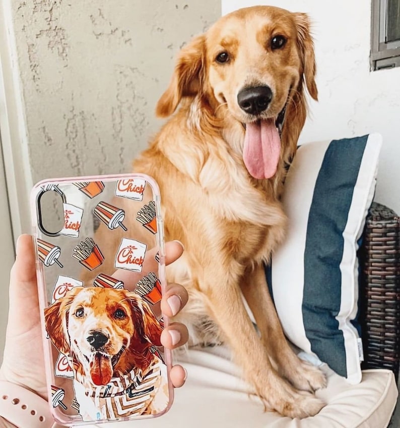 Custom dog phone case Custom pet illustrated phone case Dog Etsy