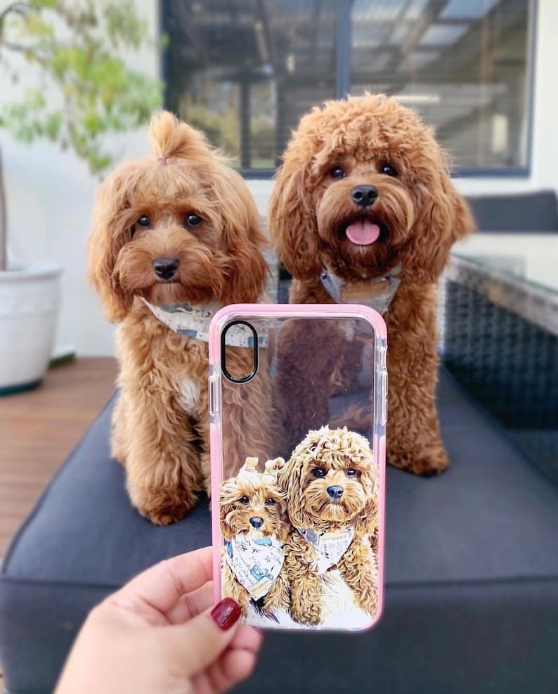 Custom dog phone case, Custom pet illustrated phone case, Dog iPhone case, Pet iPhone case, Pet lovers gift, Dog owner gift, Classic 