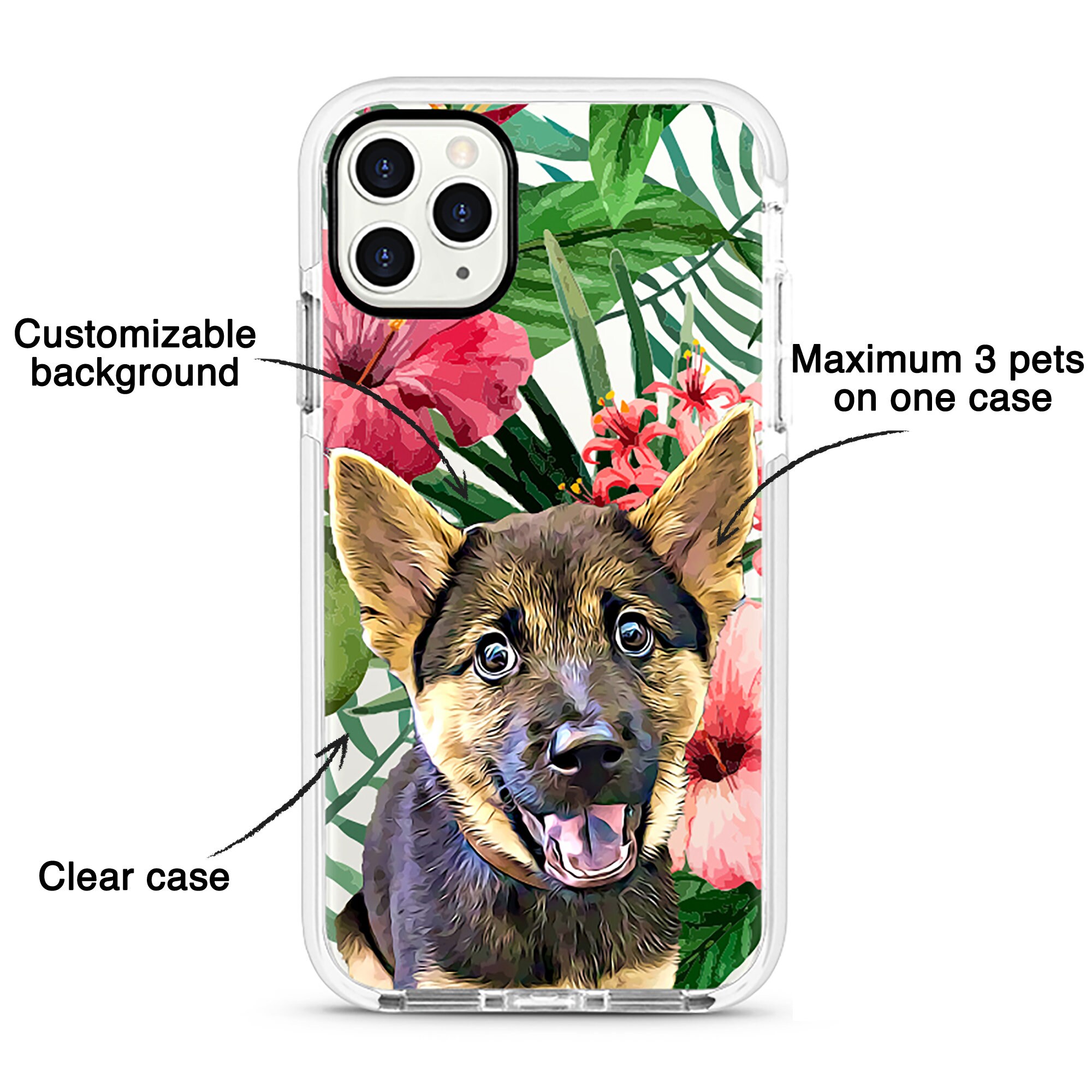 Custom dog phone case Custom pet illustrated phone case Dog Etsy