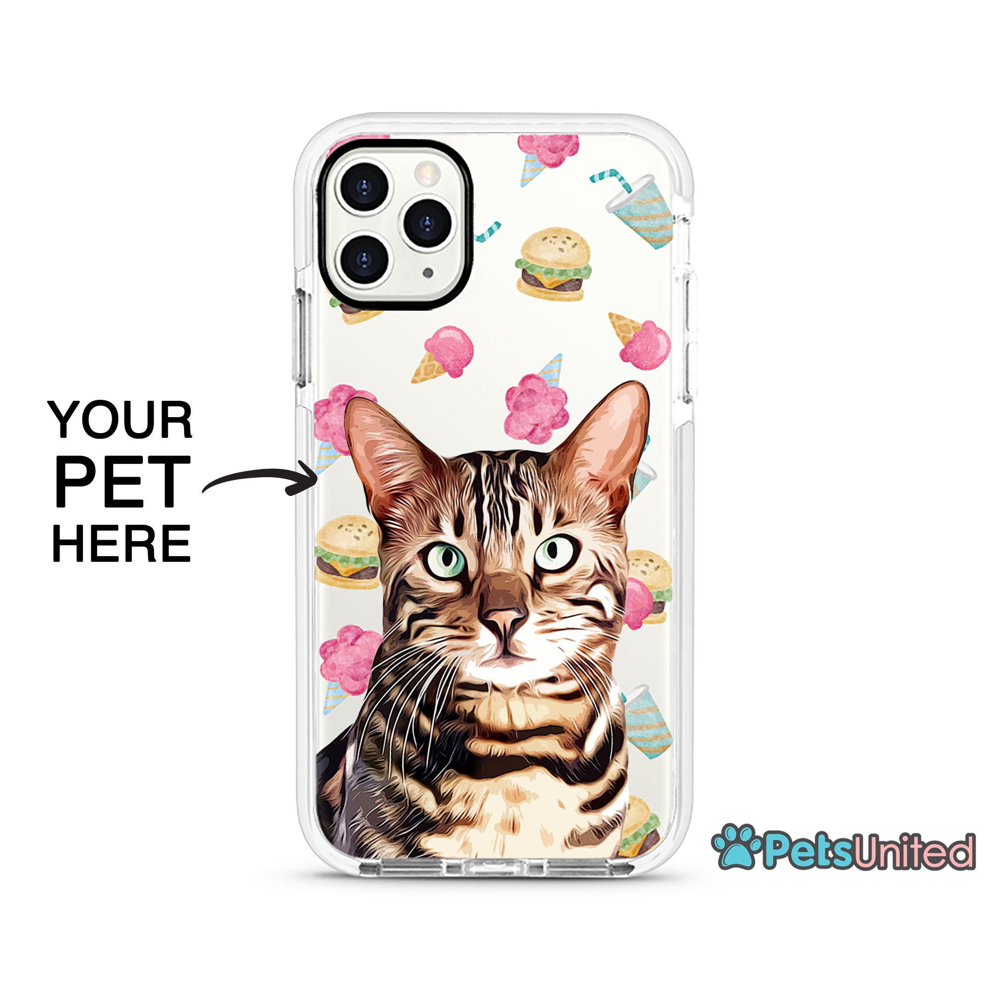 Custom cat phone case Pet phone case Custom cat portrait Etsy