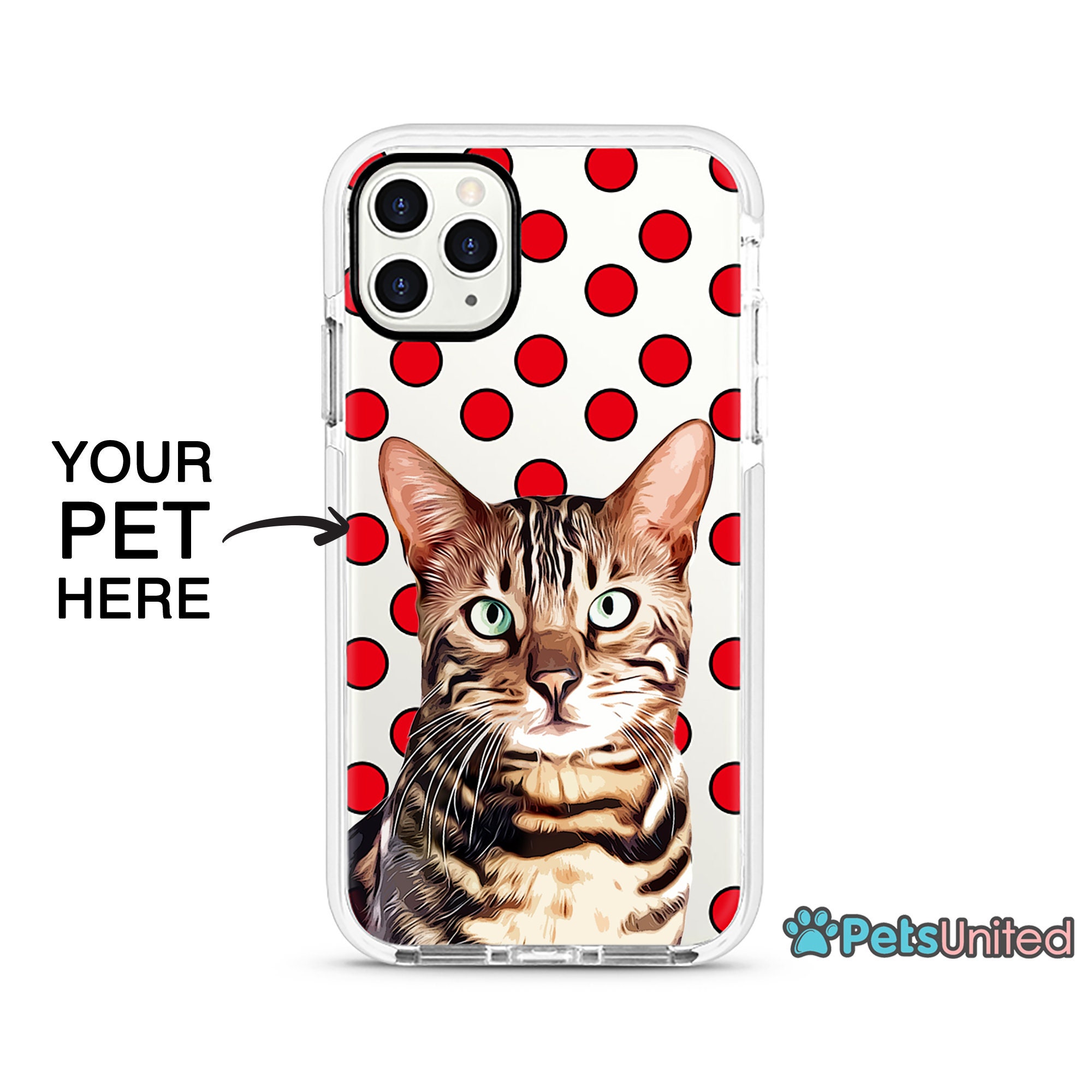 Custom cat phone case Pet phone case Custom cat portrait Etsy