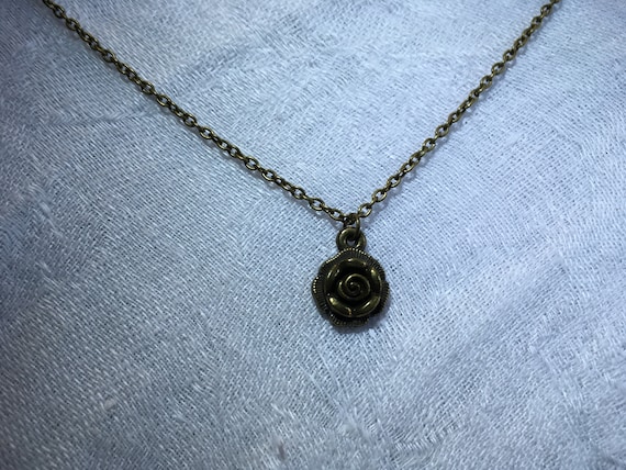 Dainty Rose Necklace, Gifts for Women, Vintage Jewelry Ascetic, Bronze, Gold, Rose, Copper, Halloween, Christmas, Birthday, Gift, Bridgerton