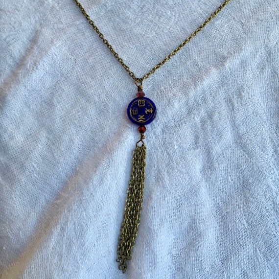 Asian Bead Necklace, Gifts for Women, Vintage Jewelry, Bronze, Copper, Bridgerton, Christmas, Birthday, Gift, For Her