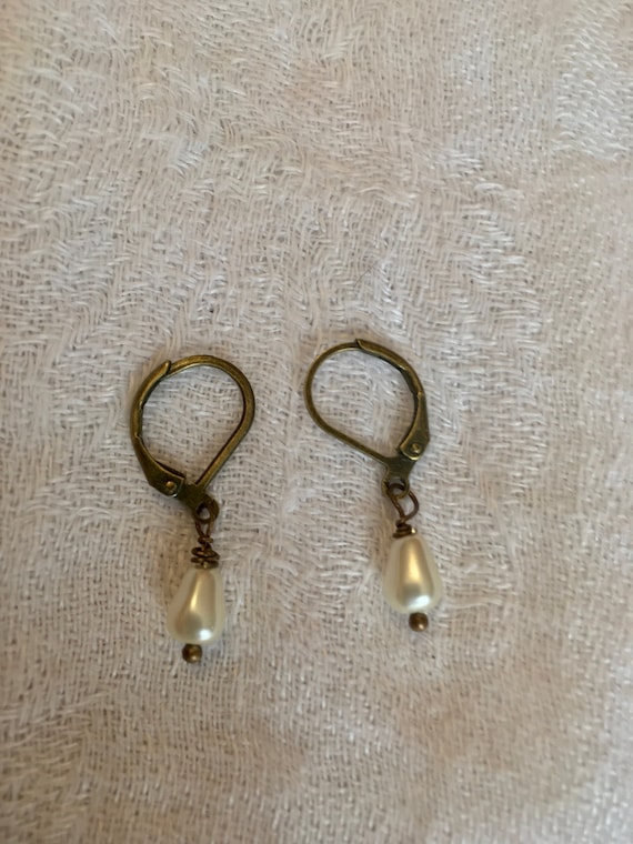 Pearl Earrings, Gifts for Women, Vintage Jewelry, Bronze, Gold, Rose, Copper, Christmas, Birthday, Gift, Bridgerton, Regency, Era