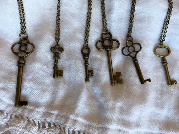 Vintage Mystery Key, Group 1, Gift, Gifts for Women,, Antique, Bronze, Gold, Rose, Copper, Graduation, Dainty, Gifts,  For Her,
