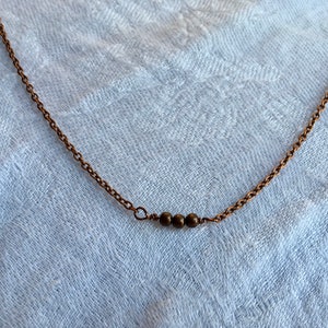 Dainty Bead Necklace, Gifts for Women, Vintage Jewelry Ascetic, Bronze, Gold, Rose, Copper, Halloween,  Christmas, Birthday, Gift
