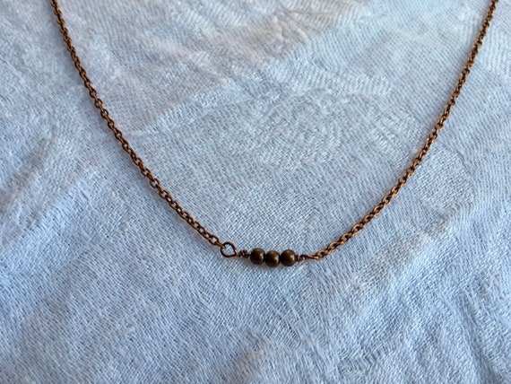Dainty Bead Necklace, Gifts for Women, Vintage Jewelry Ascetic, Bronze, Gold, Rose, Copper, Halloween,  Christmas, Birthday, Gift