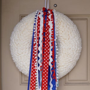 4th of July Wreath Ribbon Set | Independence Day |Red Star Clip on