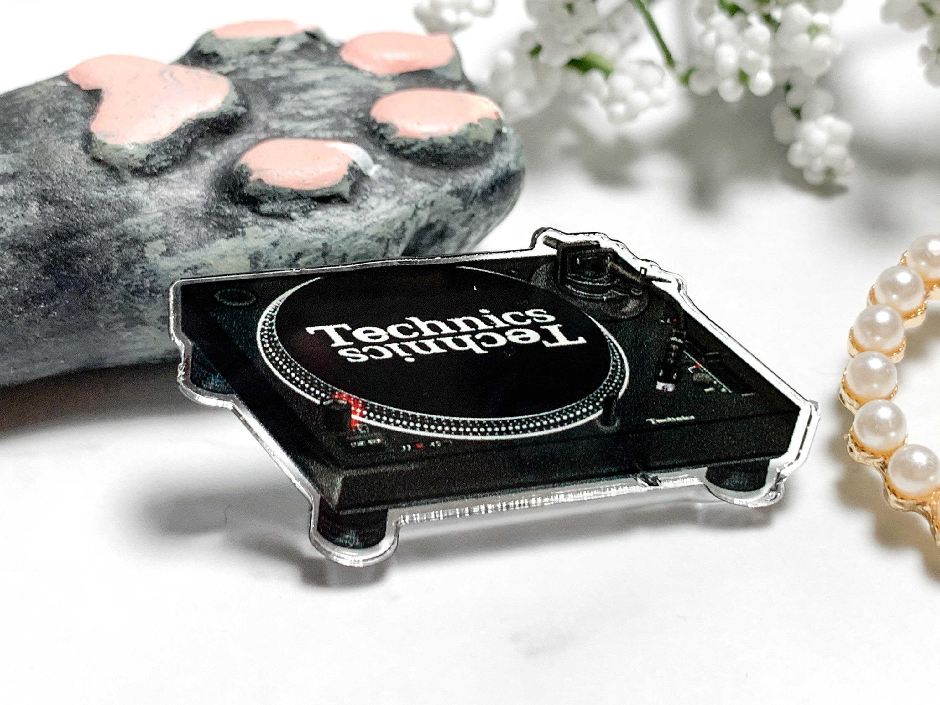 Technics Acrylic Pin Turntable 1.75x1 in Etsy