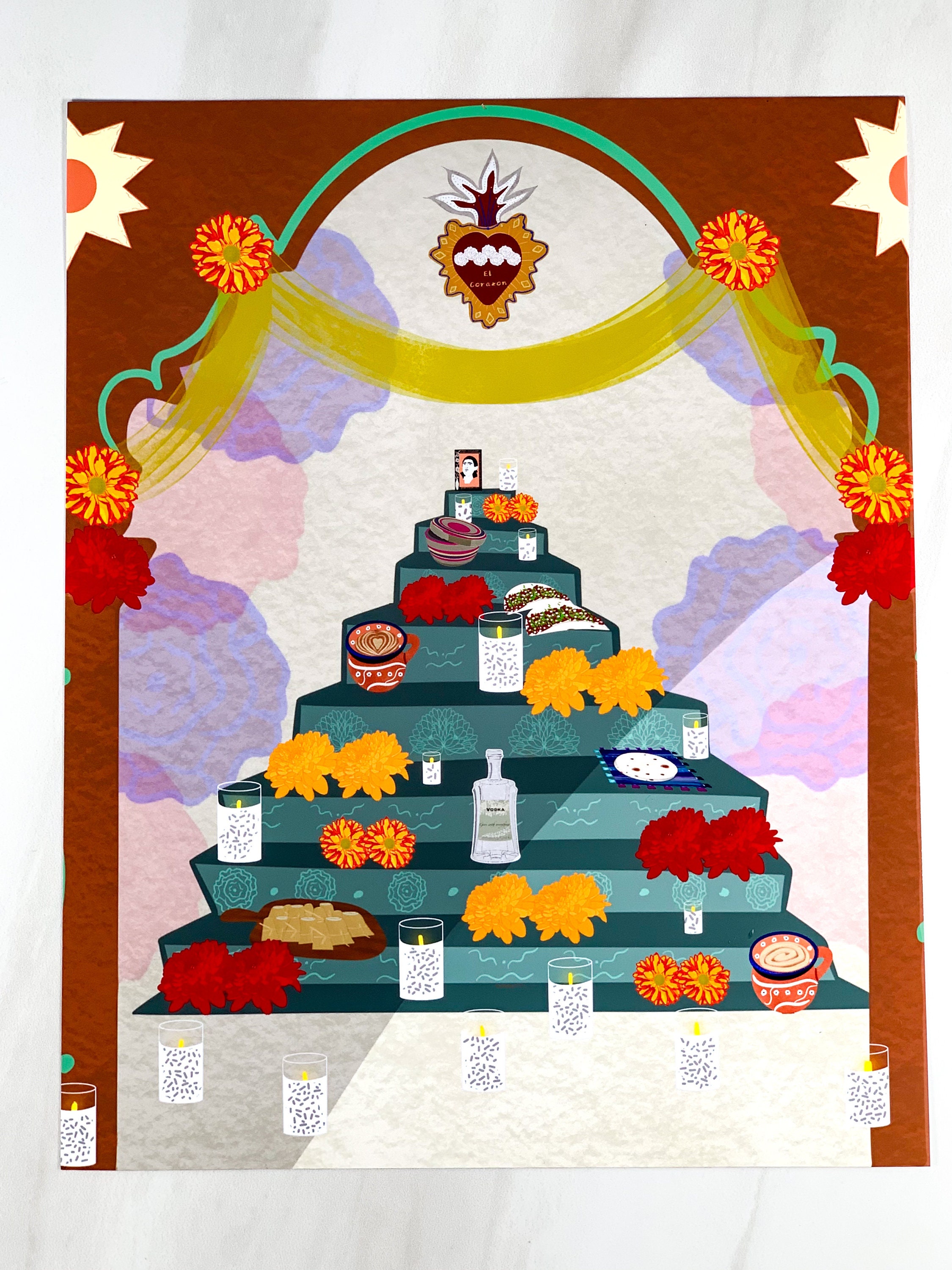 Dia de los Muertos Ofrenda Glossy Print 8x10 in Day of - Etsy France