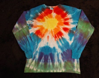 Sunshine Daydream Long sleeve Adult Small Tie Dyed Tee shirt, long sleeve t-shirt, tie dyed shirt, customizable, personalize
