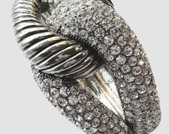 Vintage silver tone hinged bracelet