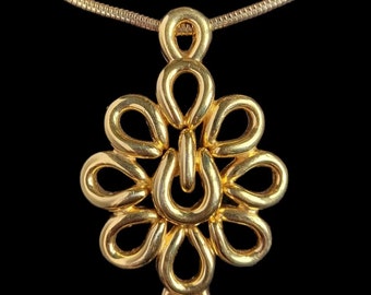 Pendant Necklace | Pendant Necklace | Gold Tone Pendant Necklace | Snake Chain  Necklace | Vintage Pendant Necklace
