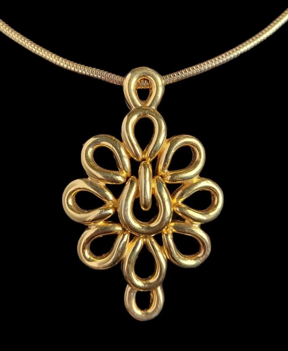 Pendant Necklace | Pendant Necklace | Gold Tone Pendant Necklace | Snake Chain  Necklace | Vintage Pendant Necklace