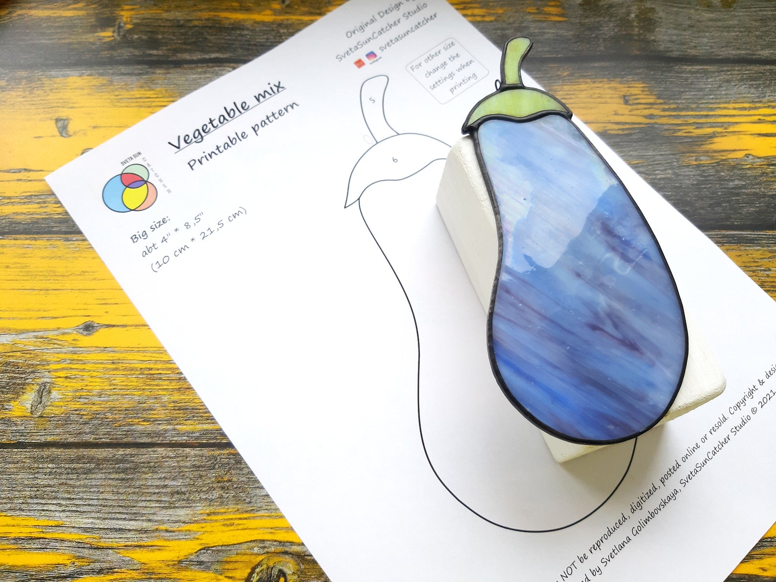 Digital Download Stained Glass Patterns Vegetable Mix Etsy