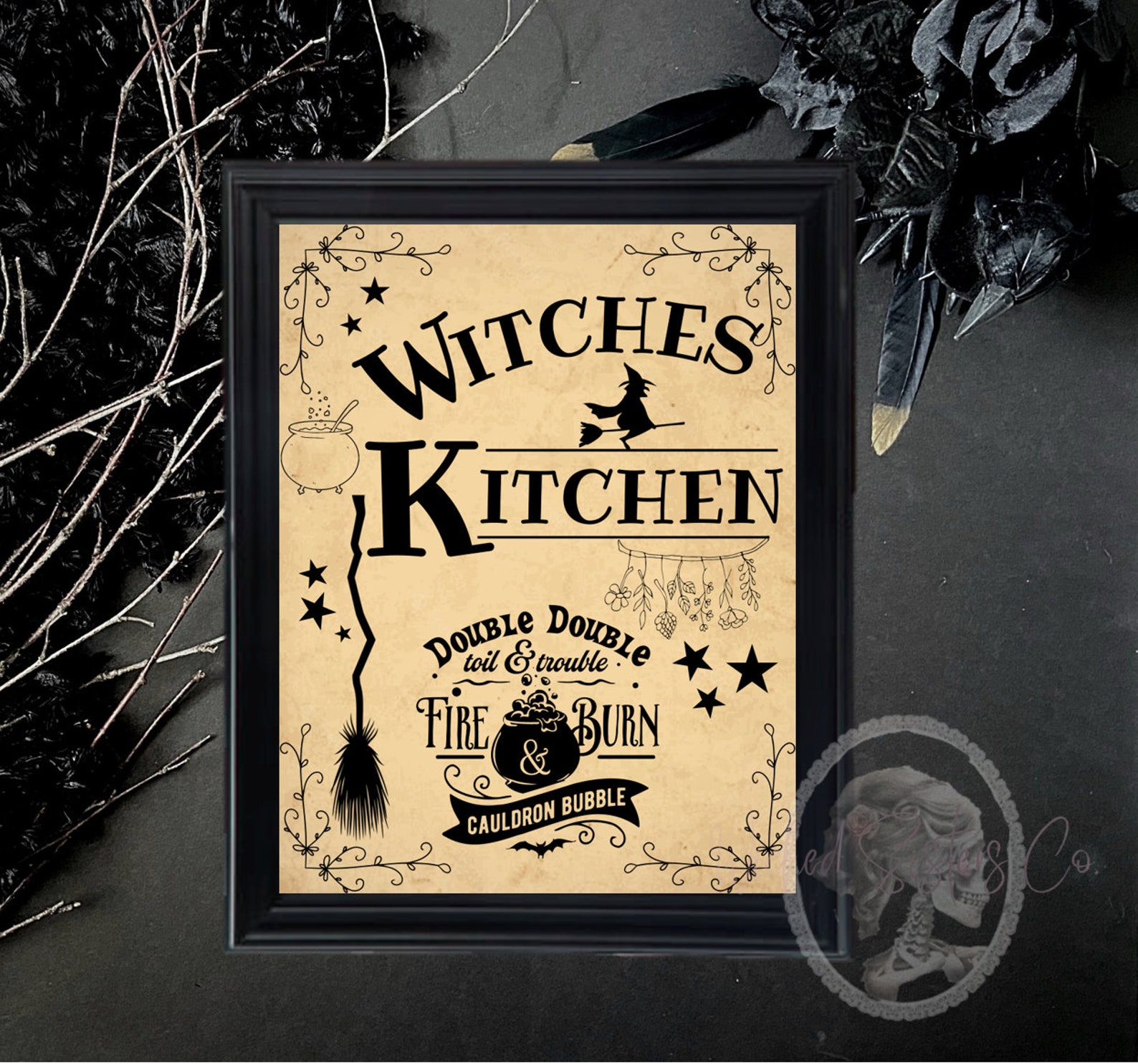 Witches Kitchen, Printable Sign, Halloween Printable, Home Decor