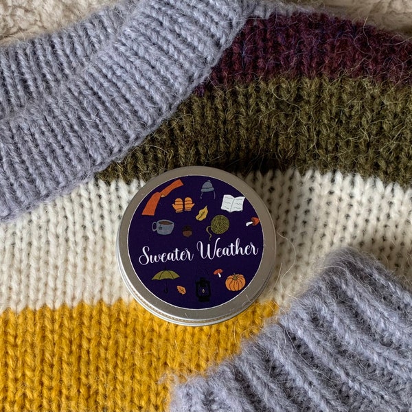 Sweater Weather Scented Soywax Candle, Bookish Candle, Autumn, Fall, Winter, Aesthetic