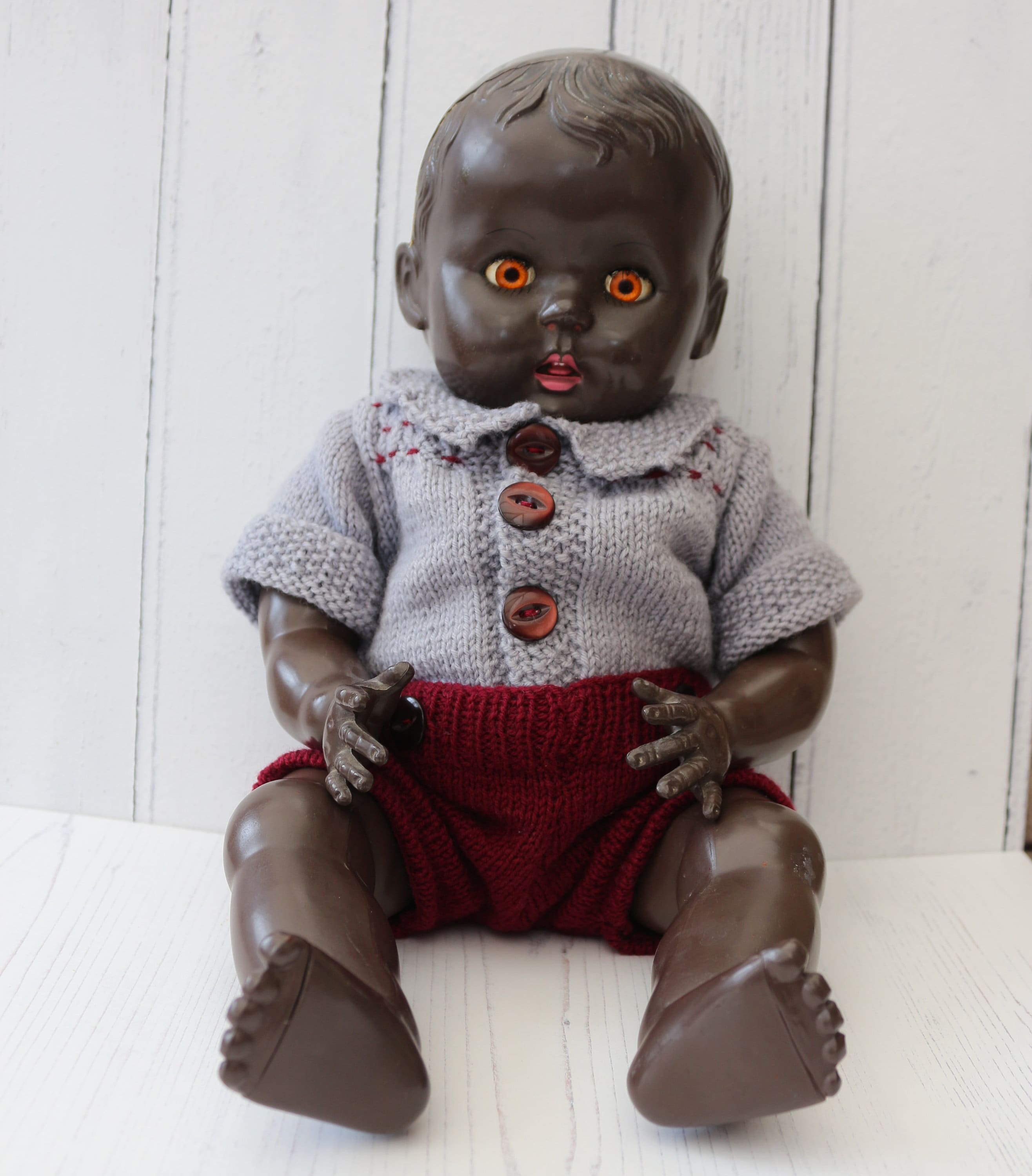 1950 s Rosebud of England Hard Plastic Black Doll 16 Inches Tall 40 Cm. Etsy