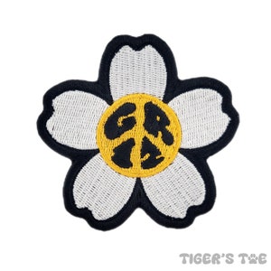 GRiZ Peace Daisy Embroidered Iron-On Patch