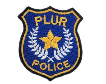 PLUR Police Badge - EDM/Rave Embroidered Patch | Iron-On Applique