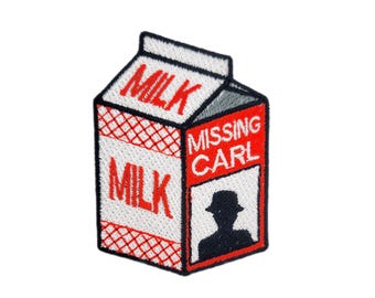 Missing Carl Milk Carton - EDM/Rave Embroidered Patch | Iron-On Applique