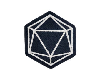 Icosahedron Embroidered Patch | Iron-On