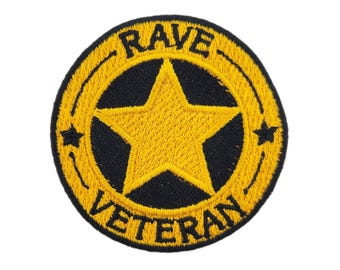 Rave Veteran - EDM/Rave Embroidered Patch | Iron-On Applique