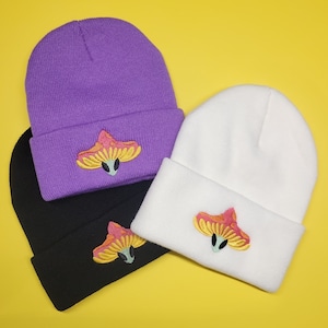 Badman Mushroom Alien Embroidered Beanie