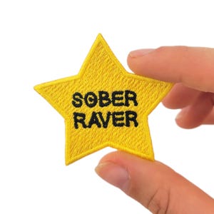 Sober Raver Star - EDM/Rave Embroidered Patch | Iron-On Applique