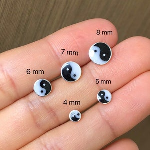 Pendientes de plata de ley 925 con el símbolo del Yin Yang, hipoalergénicos.