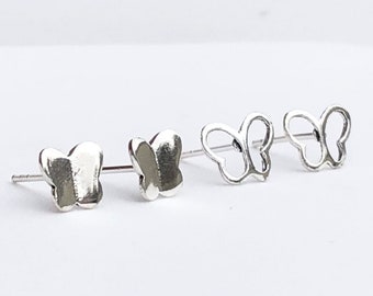 925 Sterling silver butterfly stud earrings, solid butterfly earrings, hollow butterfly earrings, butterfly earrings, butterfly studs