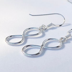 925 Sterling silver infinity dangle earrings, infinity earrings, infinity symbol earrings, love earrings, dangle earrings, infinity gift