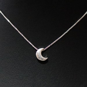 925 Sterling Silver Crescent Moon Necklace, Moon Necklace, Silver Chain with Moon, Gift For Her, Tiny Moon, Moon Jewelry