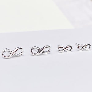 925 Sterling silver infinity stud earrings, infinity earrings, infinity studs, infinity symbol earrings, infinity gift, infinity lover gift