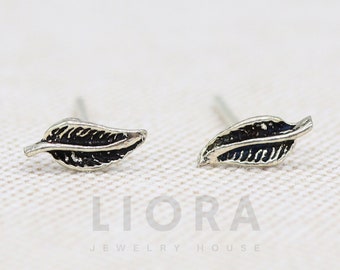 925 Sterling Silver Tiny Leaf Stud Earrings, Leaf Earrings, Small Leaf Earrings, Leaf Studs, Leaf Jewellery