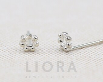 925 Sterling Silver Flower Stud Earrings, Small Flower Earrings, Flower Studs, Flower Gift, Kid Earrings
