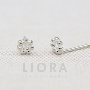 925 Sterling Silver Flower Stud Earrings, Small Flower Earrings, Flower Studs, Flower Gift, Kid Earrings