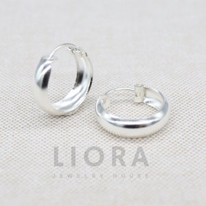 925 Sterling Silver Round Thick Hoop Earrings, Hoop Earrings, Chunky Hoops, Plain hoops, Flat Hoop Earrings, Heggie Hoop, Hoops