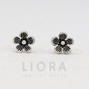 925 Sterling Silver Flower Stud Earrings, Flower Earrings, Flower Gift, Flower Jewelry