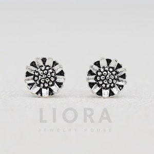 925 Sterling Silver Daisy Stud Earrings, Flower Stud Earrings, Flower Earrings, Daisy Earrings, Sunflower Earrings