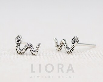 925 Sterling Silver Snake Stud Earrings, Snake Earrings, Snake Gift, Snake Jewellery, Small Snake Studs