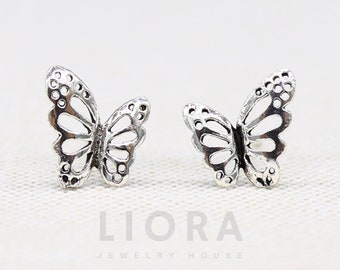 925 Sterling Silver Butterfly Stud Earring, Boho Butterfly Earrings, Butterfly Earrings, Butterfly Gift, Animal Earrings
