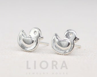 925 Sterling Silver Duck Stud Earrings, Duck Earrings, Silver Duck, Animal Earrings, Duck Jewellery, Duck gift