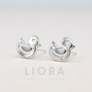 925 Sterling Silver Duck Stud Earrings, Duck Earrings, Silver Duck, Animal Earrings, Duck Jewellery, Duck gift