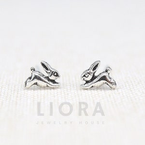 925 Sterling Silver Rabbit Stud Earrings, Rabbit Earrings, Small Rabbit Earrings, Rabbit Gift, Easter Rabbit