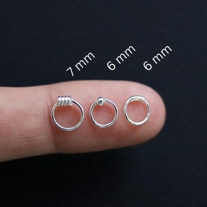 925 Sterling Silber kleine 6 mm Creolen, Knorpel Hoops, kleine Hoop, Schläfer Hoop 18K Gold, SUPER KLEINE Knorpel Hoops, Ultra kleine Hoop