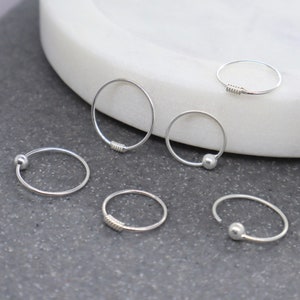 925 Sterling Silver Hoop earrings, coil hoop earrings, ball hoop earrings, thin wire hoop, wire earrings, plain hoop, Simple hoop, thin hoop