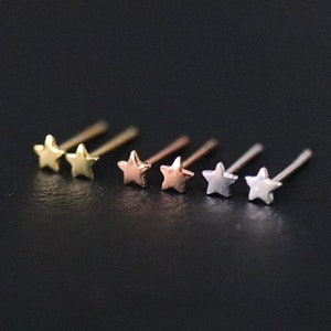 925 Sterling Silver Tiny Star Stud Earrings, Star Earrings, Small Star Earrings, Moon Star Earrings, Kid Earrings, Star Jewelry