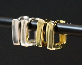 Orecchini a cerchio quadrati in oro 18 carati, orecchini a cerchio quadrati geometrici, orecchini a cerchio in argento, orecchini a cerchio in argento dorato, orecchini quadrati, regalo per lei e per lui